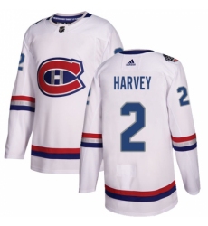 Men's Adidas Montreal Canadiens #2 Doug Harvey Authentic White 2017 100 Classic NHL Jersey