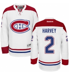 Women's Reebok Montreal Canadiens #2 Doug Harvey Authentic White Away NHL Jersey