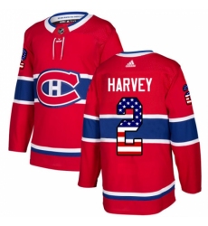 Youth Adidas Montreal Canadiens #2 Doug Harvey Authentic Red USA Flag Fashion NHL Jersey