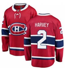 Youth Montreal Canadiens #2 Doug Harvey Authentic Red Home Fanatics Branded Breakaway NHL Jersey