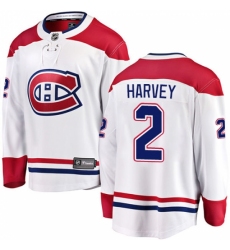 Youth Montreal Canadiens #2 Doug Harvey Authentic White Away Fanatics Branded Breakaway NHL Jersey