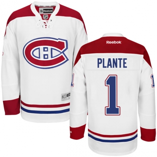 Women's Reebok Montreal Canadiens #1 Jacques Plante Authentic White Away NHL Jersey Women's Reebok Montreal Canadiens #1 Jacques Plante Authentic White Away NHL Jersey