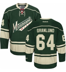 Men's Reebok Minnesota Wild #64 Mikael Granlund Authentic Green Third NHL Jersey