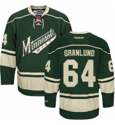 Women's Reebok Minnesota Wild #64 Mikael Granlund Authentic Green Third NHL Jersey