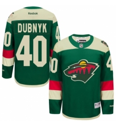 Men's Reebok Minnesota Wild #40 Devan Dubnyk Premier Green 2016 Stadium Series NHL Jersey