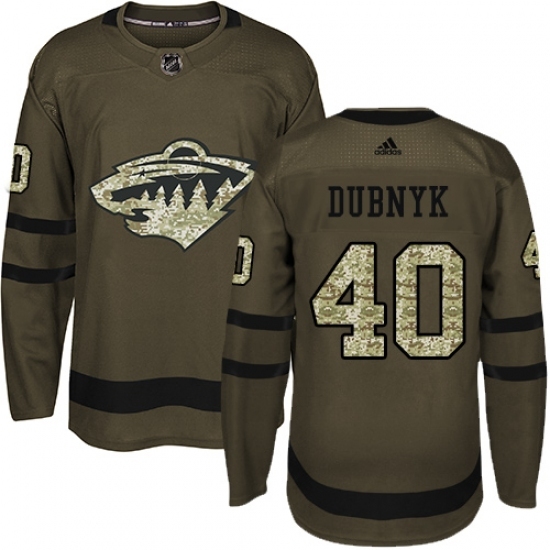 Youth Adidas Minnesota Wild #40 Devan Dubnyk Authentic Green Salute to Service NHL Jersey Youth Adidas Minnesota Wild #40 Devan Dubnyk Authentic Green Salute to Service NHL Jersey