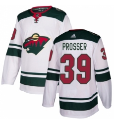 Men's Adidas Minnesota Wild #39 Nate Prosser Authentic White Away NHL Jersey Men's Adidas Minnesota Wild #39 Nate Prosser Authentic White Away NHL Jersey