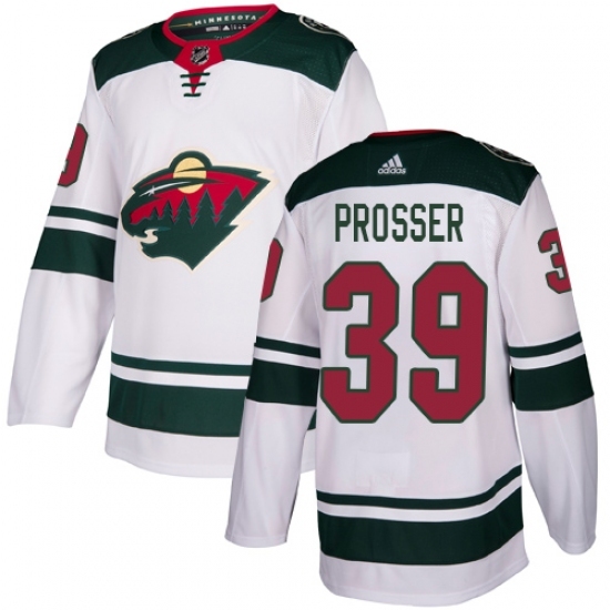Men's Adidas Minnesota Wild #39 Nate Prosser Authentic White Away NHL Jersey Men's Adidas Minnesota Wild #39 Nate Prosser Authentic White Away NHL Jersey