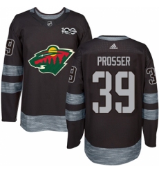 Men's Adidas Minnesota Wild #39 Nate Prosser Premier Black 1917-2017 100th Anniversary NHL Jersey Men's Adidas Minnesota Wild #39 Nate Prosser Premier Black 1917-2017 100th Anniversary NHL Jersey