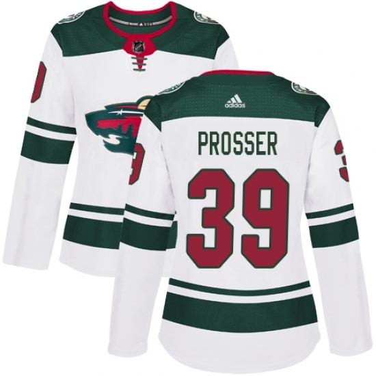 Women's Adidas Minnesota Wild #39 Nate Prosser Authentic White Away NHL Jersey Women's Adidas Minnesota Wild #39 Nate Prosser Authentic White Away NHL Jersey