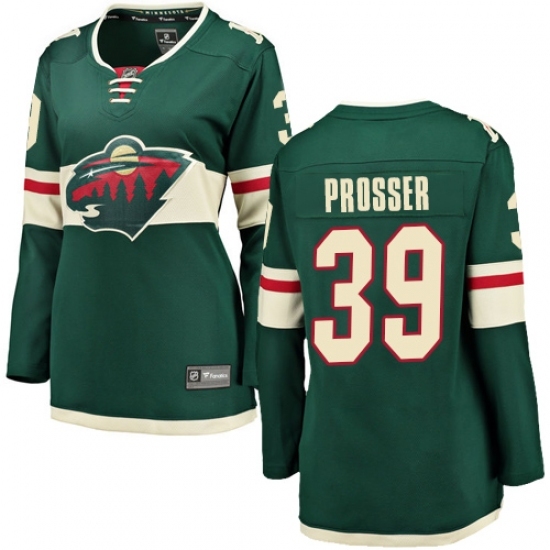 Women's Minnesota Wild #39 Nate Prosser Authentic Green Home Fanatics Branded Breakaway NHL Jersey Women's Minnesota Wild #39 Nate Prosser Authentic Green Home Fanatics Branded Breakaway NHL Jersey