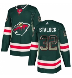 Men's Adidas Minnesota Wild #32 Alex Stalock Authentic Green Drift Fashion NHL Jersey