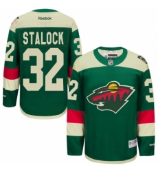 Men's Reebok Minnesota Wild #32 Alex Stalock Authentic Green 2016 Stadium Series NHL Jersey