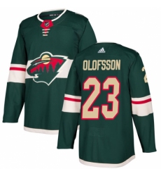 Men's Adidas Minnesota Wild #23 Gustav Olofsson Premier Green Home NHL Jersey