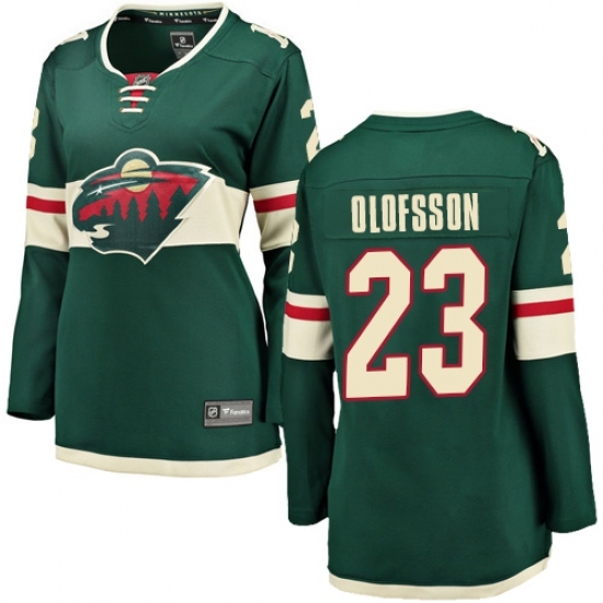 Women's Minnesota Wild #23 Gustav Olofsson Authentic Green Home Fanatics Branded Breakaway NHL Jersey Women's Minnesota Wild #23 Gustav Olofsson Authentic Green Home Fanatics Branded Breakaway NHL Jersey