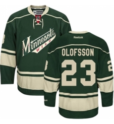 Women's Reebok Minnesota Wild #23 Gustav Olofsson Authentic Green Third NHL Jersey