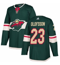 Youth Adidas Minnesota Wild #23 Gustav Olofsson Authentic Green Home NHL Jersey