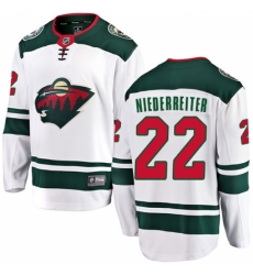 Men's Minnesota Wild #22 Nino Niederreiter Authentic White Away Fanatics Branded Breakaway NHL Jersey