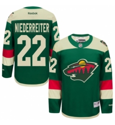 Men's Reebok Minnesota Wild #22 Nino Niederreiter Authentic Green 2016 Stadium Series NHL Jersey