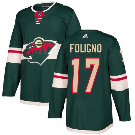 Men's Adidas Minnesota Wild #17 Marcus Foligno Authentic Green Home NHL Jersey Men's Adidas Minnesota Wild #17 Marcus Foligno Authentic Green Home NHL Jersey
