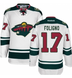 Women's Reebok Minnesota Wild #17 Marcus Foligno Authentic White Away NHL Jersey Women's Reebok Minnesota Wild #17 Marcus Foligno Authentic White Away NHL Jersey
