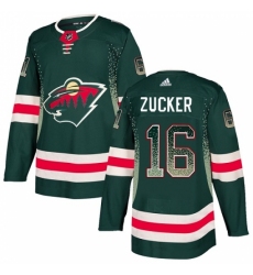 Men's Adidas Minnesota Wild #16 Jason Zucker Authentic Green Drift Fashion NHL Jersey