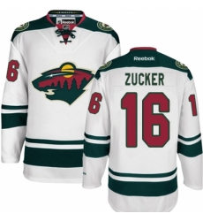 Men's Reebok Minnesota Wild #16 Jason Zucker Authentic White Away NHL Jersey