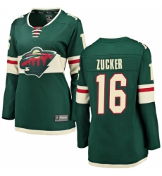 Women's Minnesota Wild #16 Jason Zucker Authentic Green Home Fanatics Branded Breakaway NHL Jersey