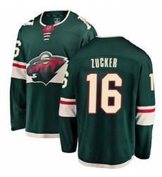 Youth Minnesota Wild #16 Jason Zucker Authentic Green Home Fanatics Branded Breakaway NHL Jersey