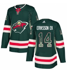 Men's Adidas Minnesota Wild #14 Joel Eriksson Ek Authentic Green Drift Fashion NHL Jersey