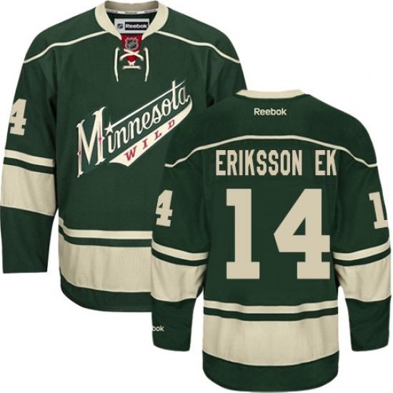 Men's Reebok Minnesota Wild #14 Joel Eriksson Ek Authentic Green Third NHL Jersey Men's Reebok Minnesota Wild #14 Joel Eriksson Ek Authentic Green Third NHL Jersey