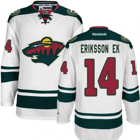 Women's Reebok Minnesota Wild #14 Joel Eriksson Ek Authentic White Away NHL Jersey Women's Reebok Minnesota Wild #14 Joel Eriksson Ek Authentic White Away NHL Jersey