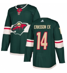 Youth Adidas Minnesota Wild #14 Joel Eriksson Ek Authentic Green Home NHL Jersey