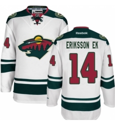Youth Reebok Minnesota Wild #14 Joel Eriksson Ek Authentic White Away NHL Jersey
