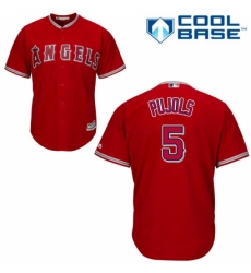 Men's Majestic Los Angeles Angels of Anaheim #5 Albert Pujols Replica Red Alternate Cool Base MLB Jersey