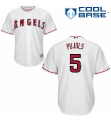 Youth Majestic Los Angeles Angels of Anaheim #5 Albert Pujols Replica White Home Cool Base MLB Jersey