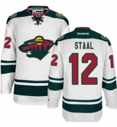 Men's Reebok Minnesota Wild #12 Eric Staal Authentic White Away NHL Jersey