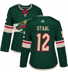 Women's Adidas Minnesota Wild #12 Eric Staal Premier Green Home NHL Jersey