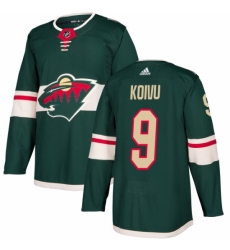 Men's Adidas Minnesota Wild #9 Mikko Koivu Authentic Green Home NHL Jersey