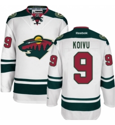 Women's Reebok Minnesota Wild #9 Mikko Koivu Authentic White Away NHL Jersey
