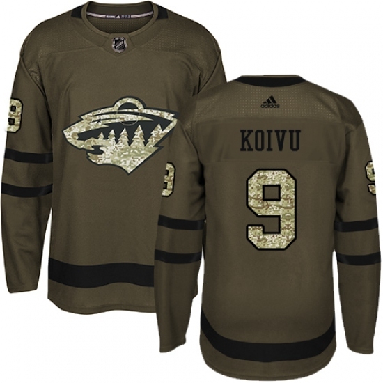 Youth Adidas Minnesota Wild #9 Mikko Koivu Authentic Green Salute to Service NHL Jersey Youth Adidas Minnesota Wild #9 Mikko Koivu Authentic Green Salute to Service NHL Jersey