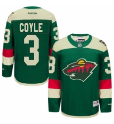 Men's Reebok Minnesota Wild #3 Charlie Coyle Authentic Green 2016 Stadium Series NHL Jersey