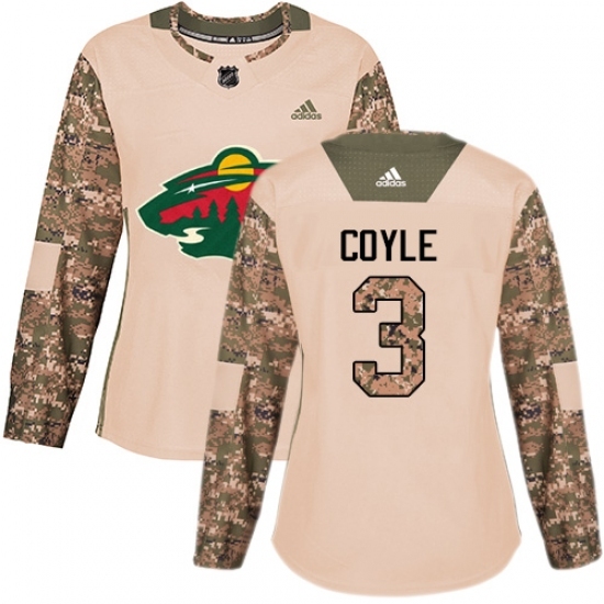 Women's Adidas Minnesota Wild #3 Charlie Coyle Authentic Camo Veterans Day Practice NHL Jersey Women's Adidas Minnesota Wild #3 Charlie Coyle Authentic Camo Veterans Day Practice NHL Jersey