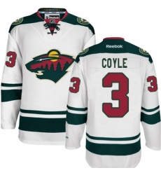 Women's Reebok Minnesota Wild #3 Charlie Coyle Authentic White Away NHL Jersey