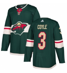 Youth Adidas Minnesota Wild #3 Charlie Coyle Premier Green Home NHL Jersey