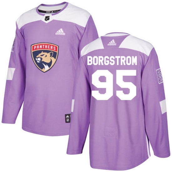 Men's Adidas Florida Panthers #95 Henrik Borgstrom Authentic Purple Fights Cancer Practice NHL Jersey Men's Adidas Florida Panthers #95 Henrik Borgstrom Authentic Purple Fights Cancer Practice NHL Jersey