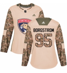 Women's Adidas Florida Panthers #95 Henrik Borgstrom Authentic Camo Veterans Day Practice NHL Jersey