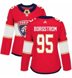 Women's Adidas Florida Panthers #95 Henrik Borgstrom Authentic Red Home NHL Jersey