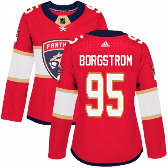 Women's Adidas Florida Panthers #95 Henrik Borgstrom Authentic Red Home NHL Jersey Women's Adidas Florida Panthers #95 Henrik Borgstrom Authentic Red Home NHL Jersey