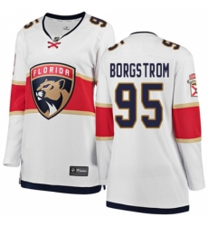 Women's Florida Panthers #95 Henrik Borgstrom Authentic White Away Fanatics Branded Breakaway NHL Jersey